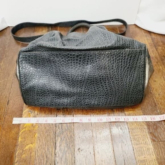 Vintage 80s NAS Alentino Faux Snakeskin Python Abstract Patchwork Purse - Picture 6 of 16